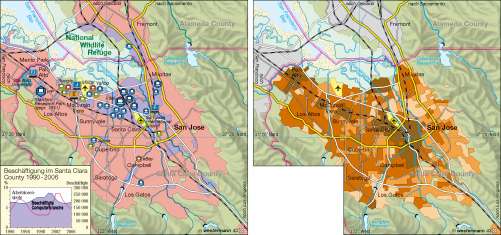 Diercke Weltatlas Kartenansicht Silicon Valley Santa Clara Conty Computerindustrie Stadtewachstum