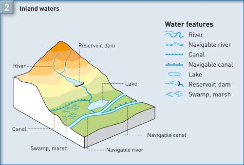 Maps - Inland waters - Diercke International Atlas