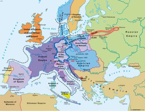 map of europe under napoleon Maps The Age Of Napoleon Circa 1812 Diercke International Atlas map of europe under napoleon