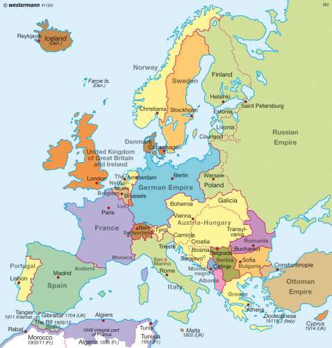 map of europe prior to ww1 Maps Europe Before World War One 1914 Diercke International Atlas map of europe prior to ww1