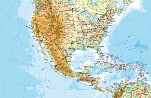 us and central america map Maps United States And Central America Physical Map Diercke us and central america map