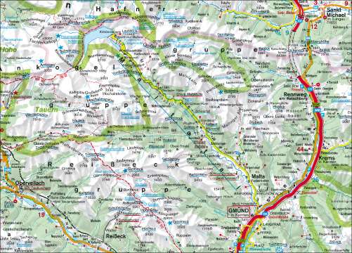Diercke Weltatlas - Kartenansicht - Tauernautobahn und Maltatal