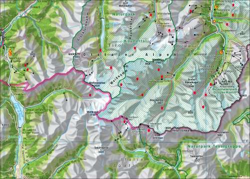 Diercke Weltatlas - Kartenansicht - Gletschergebiet Ötztaler Alpen