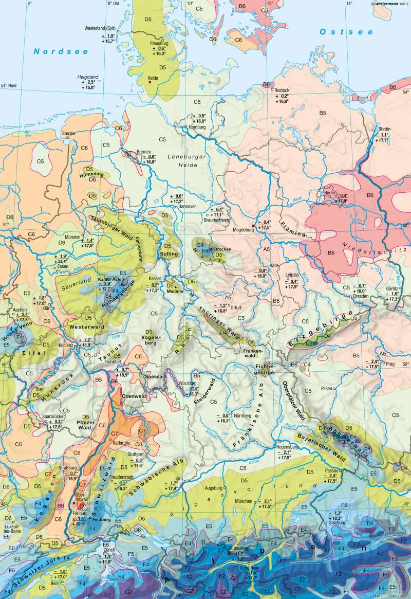 Diercke Weltatlas - Kartenansicht - Deutschland - Klimaregionen - 978-3