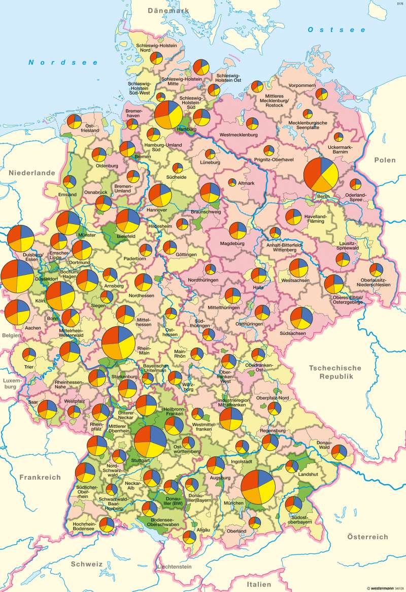 Diercke Weltatlas - Kartenansicht - Deutschland - Wirtschaftsstruktur