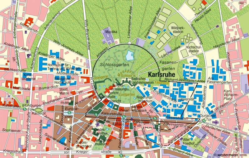 Diercke Weltatlas - Kartenansicht - Karlsruhe - Barocke Stadtanlage