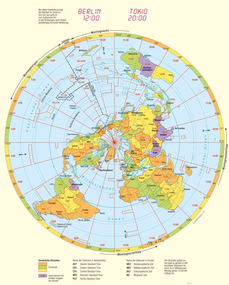 Diercke Weltatlas - Kartenansicht - Erde - Zeitzonen - 978-3-14-100850