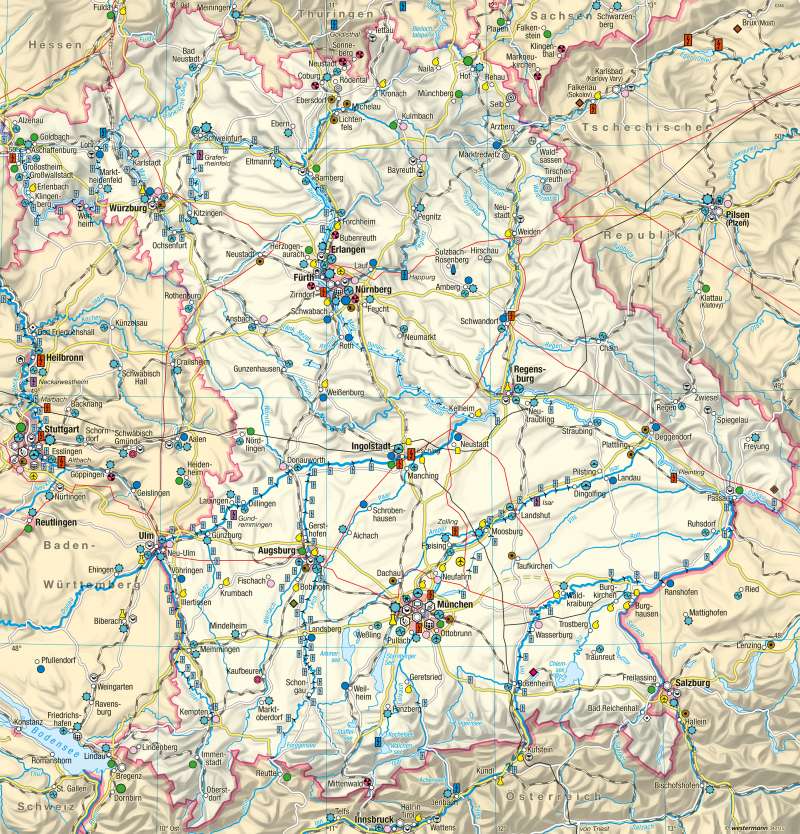 Diercke Weltatlas - Kartenansicht - Bayern - Wirtschaft und Verkehr