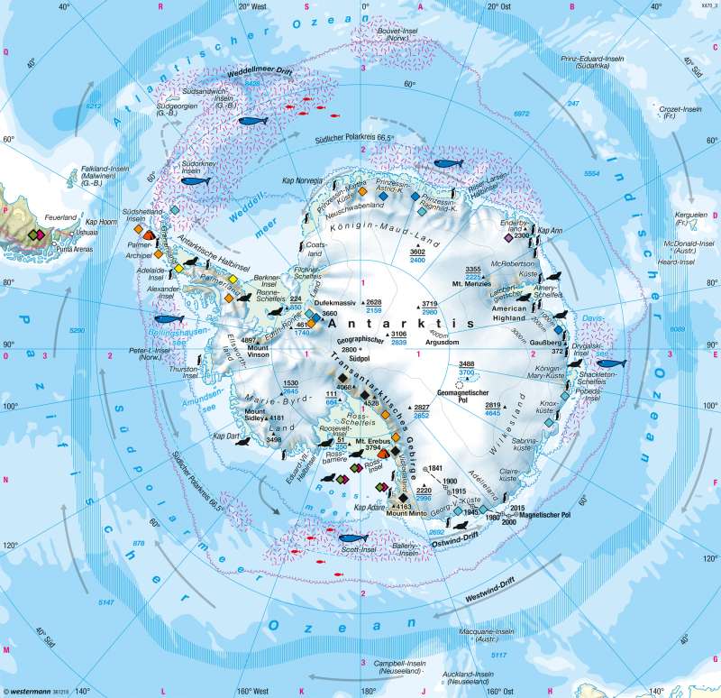 Diercke Weltatlas - Kartenansicht - Südpolargebiet (Antarktis