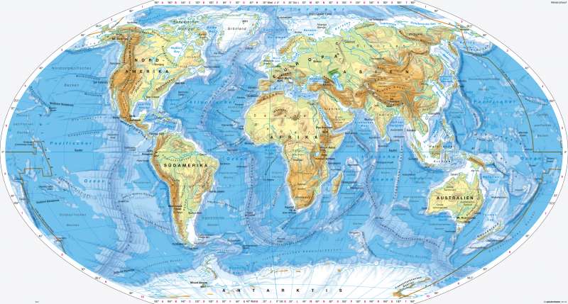 Diercke Weltatlas - Kartenansicht - Erde - Physische Übersicht - 978-3