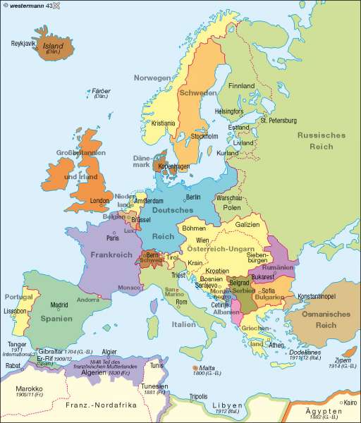 Zeitzonen Europa Karte