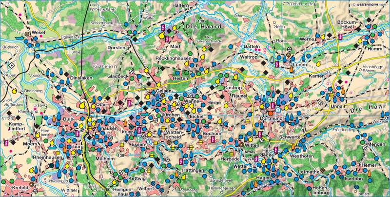 Diercke Weltatlas - Kartenansicht - Ruhrgebiet um 1960 - - 978-3-14