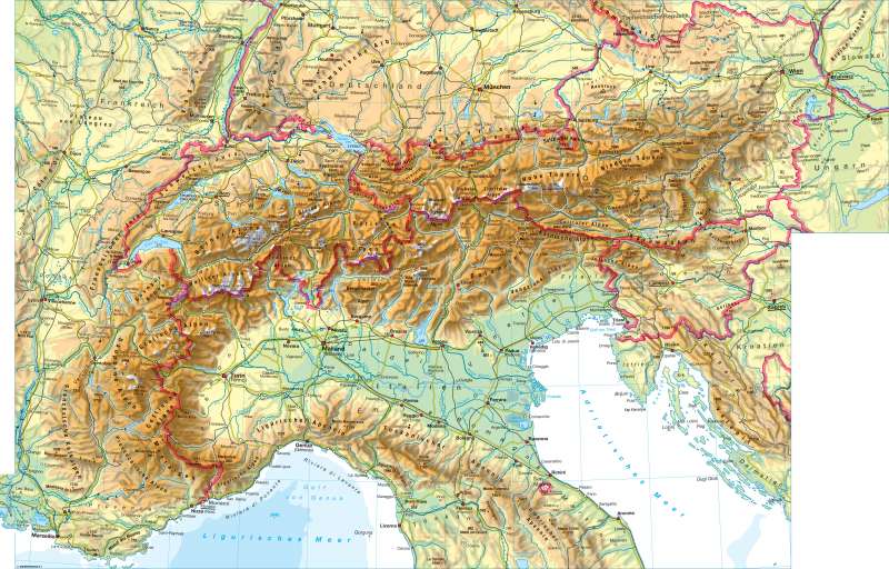Diercke Weltatlas - Kartenansicht - Alpen - physisch - 978-3-14-100770
