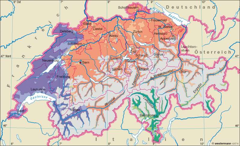 Diercke Weltatlas - Kartenansicht - Schweiz - Sprachen - 978-3-14