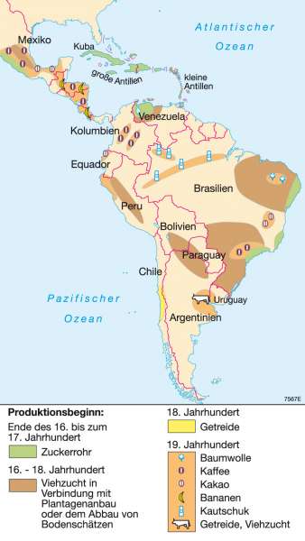 Diercke Weltatlas - Kartenansicht - Mittelamerika - Bananenanbau - 978