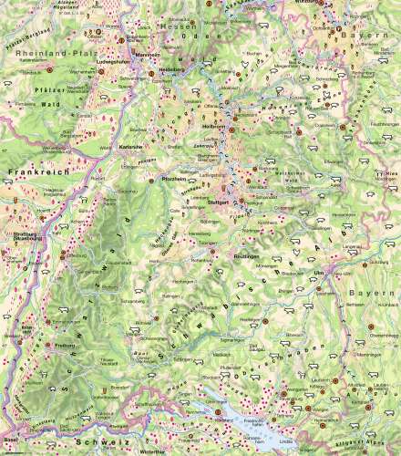 Diercke Karte Baden-Württemberg - Landwirtschaft
