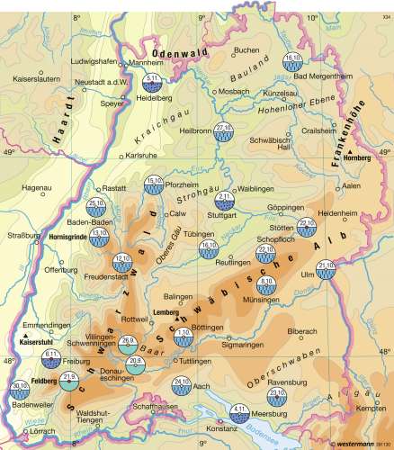 Diercke Karte Frühlingseinzug und erster Frost