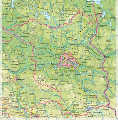 Diercke Karte Brandenburg – physische Übersicht