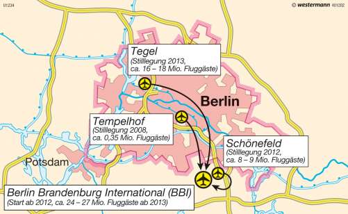 Diercke Karte Berlin – Flughäfen 2008 bis 2013
