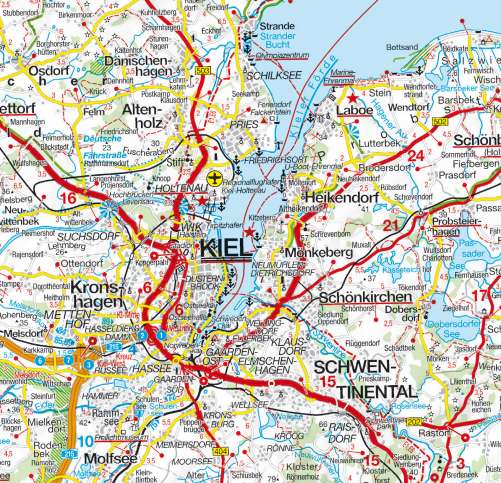 Diercke Karte Kiel - Straßenkarte