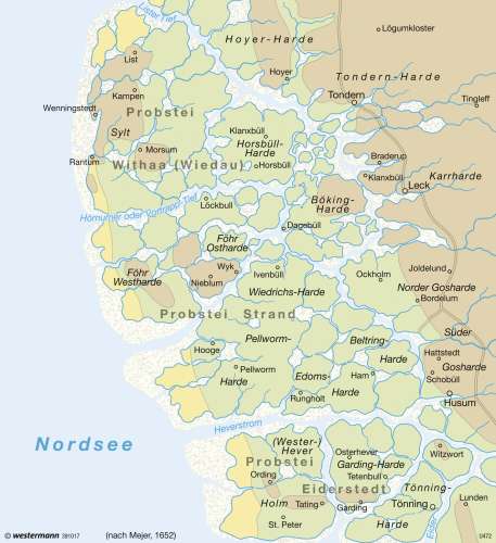 Diercke Karte Nordfriesische Küste vor 1362
