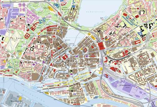 Diercke Karte Hamburg Innenstadt - heute