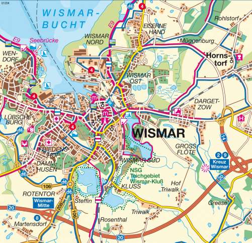 Diercke Karte Wismar – Freizeitkarte