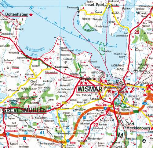 Diercke Karte Wismar– Straßenkarte