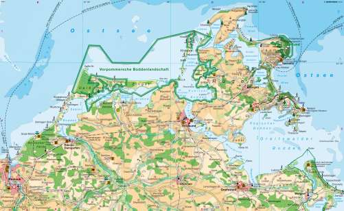 Diercke Karte Vorpommersche Boddenküste – Erholung und Naturschutz