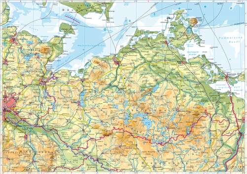 Diercke Karte Mecklenburg-Vorpommern – physische Karte