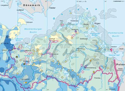 Diercke Karte Mecklenburg-Vorpommern – Grundwasser und Bodenschätze