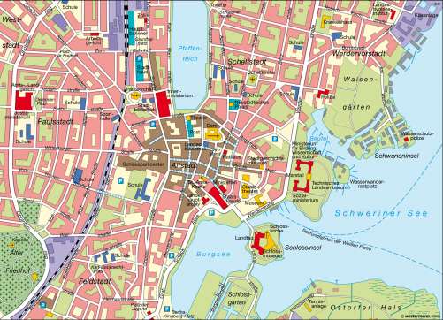 Diercke Karte Landeshauptstadt Schwerin – Innenstadt