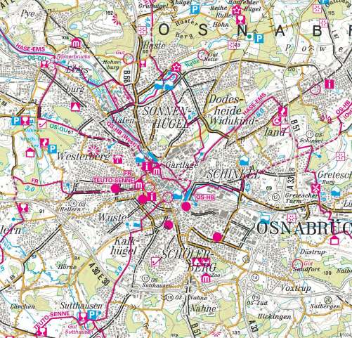 Diercke Karte Osnabrück - Radwanderkarte