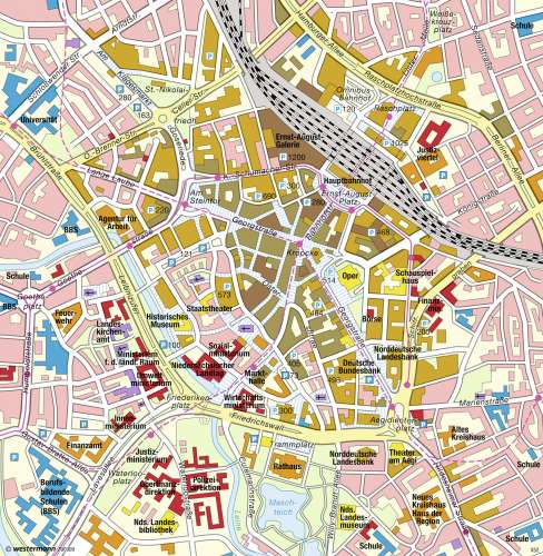 Diercke Karte Hannover Innenstadt - funktionale Gliederung