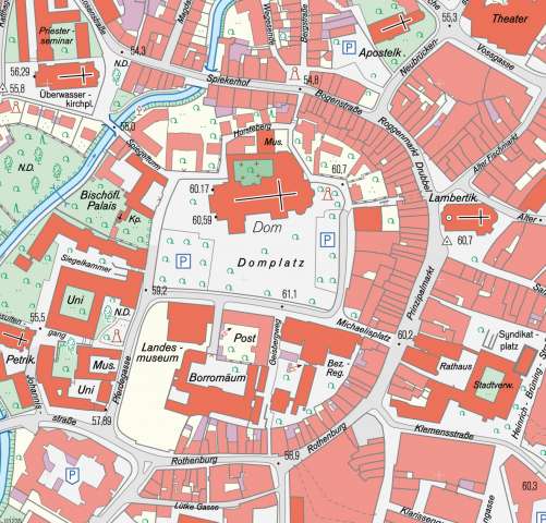 Diercke Karte Münster - Amtlicher Innenstadtplan