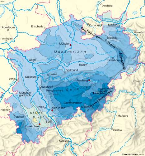 Diercke Karte Niederschläge im Jahr