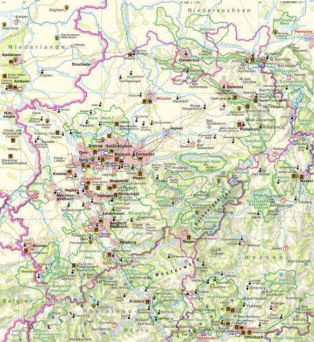 Diercke Karte Nordrhein-Westfalen - Tourismus und Naturschutz