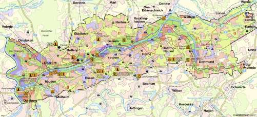 Diercke Karte Emscher Landschaftspark - Vom Bergbau zum Tourismus