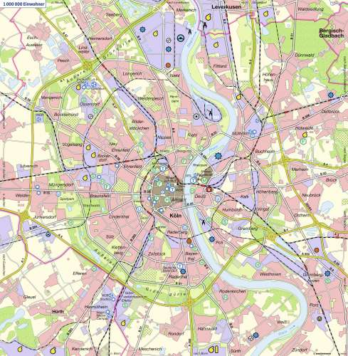 Diercke Karte Heutiges Köln - Wirtschaft