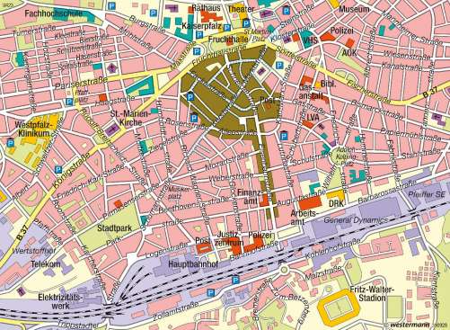 Diercke Karte Kaiserslautern - Innenstadt