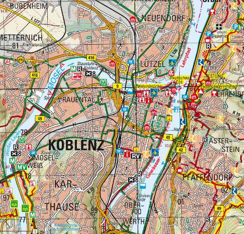 Diercke Karte Koblenz - Stadtgebiet