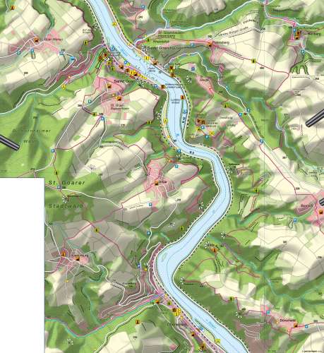 Diercke Karte Welterbe Oberes Mittelrheintal - Tourismus, Weinbau und Verkehr