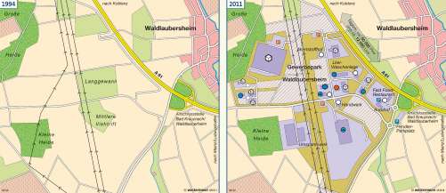 Diercke Karte Waldlaubersheim - Gewerbeansiedlung an der Autobahn