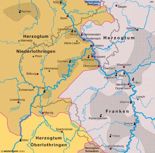 Diercke Karte Stauferzeit 11.-13. Jahrhundert