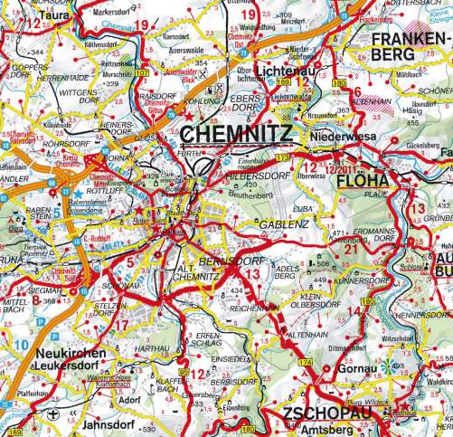 Diercke Karte Chemnitz – Straßenkarte