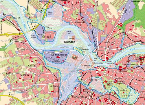 Diercke Karte Dresden – Hochwasser 2002