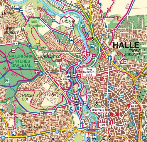 Diercke Karte Halle – Freizeitkarte