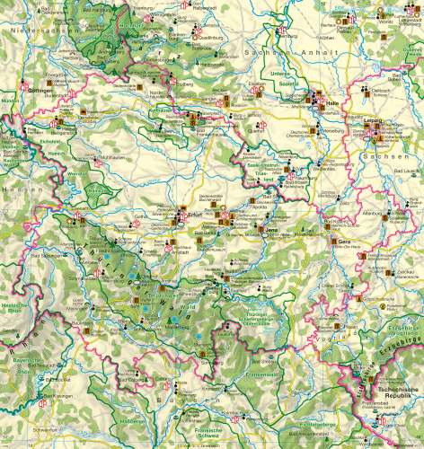 Diercke Karte Thüringen – Tourismus
