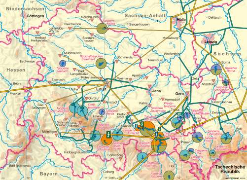 Diercke Karte Thüringen – Wasser- und Energiewirtschaft