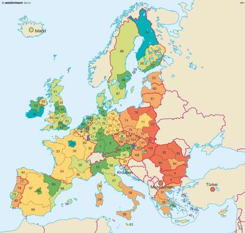 Diercke Karte Europäische Union – Wirtschaftskraft der Regionen